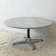70's aluminum and white marble coffee table