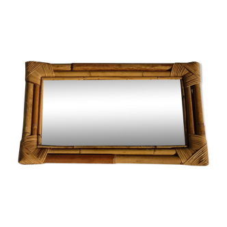 Mirror rectangle in bamboo 60s