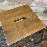 pair of vintage wooden bar stools