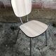 Series of 4 old formica chairs white grey + feet compass metal chrome 70's