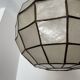 Brass and pearl spherical pendant light from the 60s