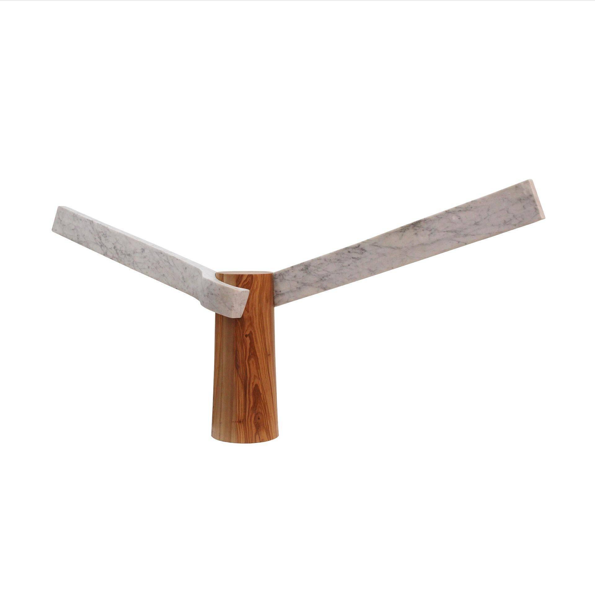 Sculptural Lamp Designed by Carlos Aucejo, made of Marble and Wood.
