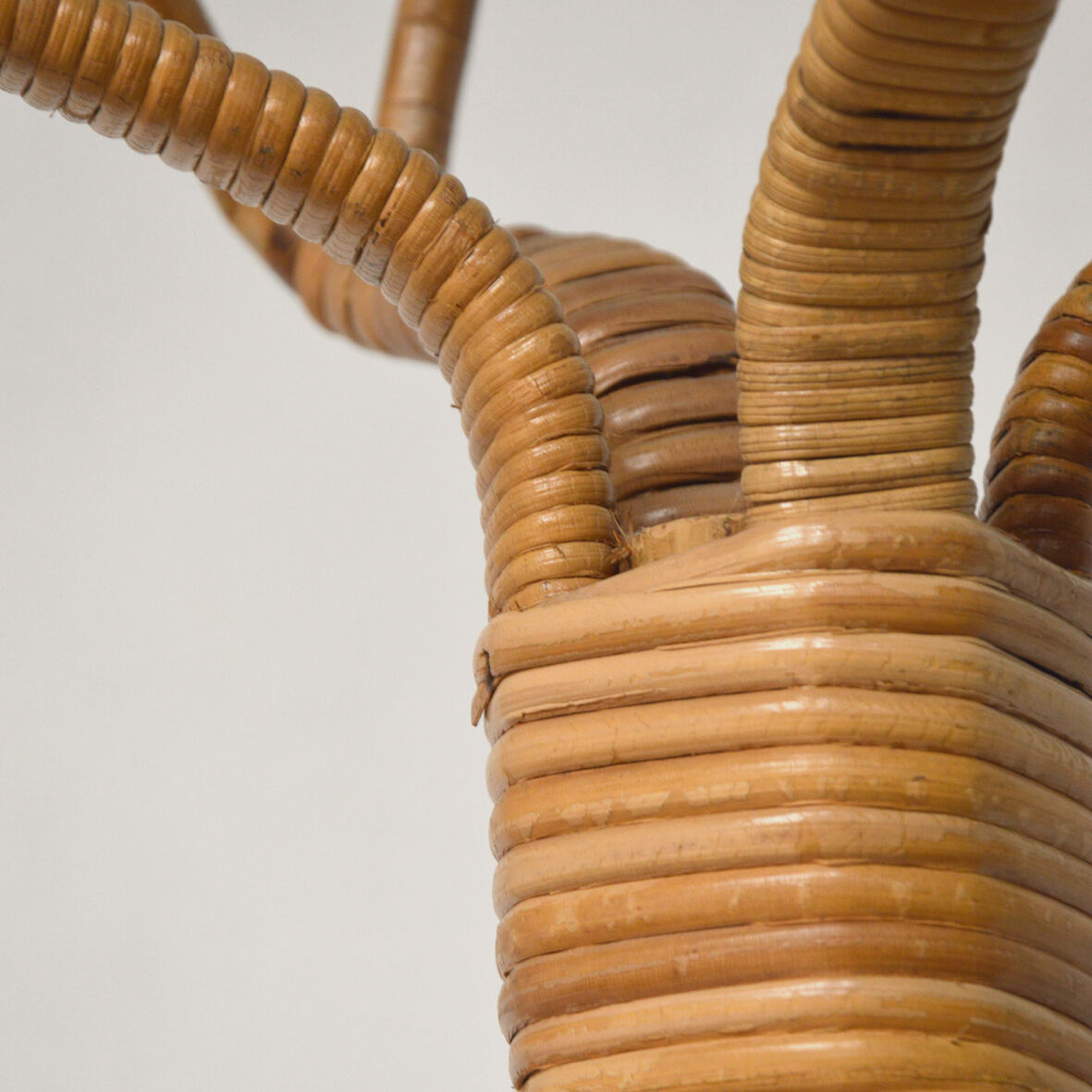 Bamboo and rattan coat holder, 1960
