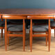 "Roundette" teak dining table & 6 chairs by  Hans Olsen for Frem Rølje 1960