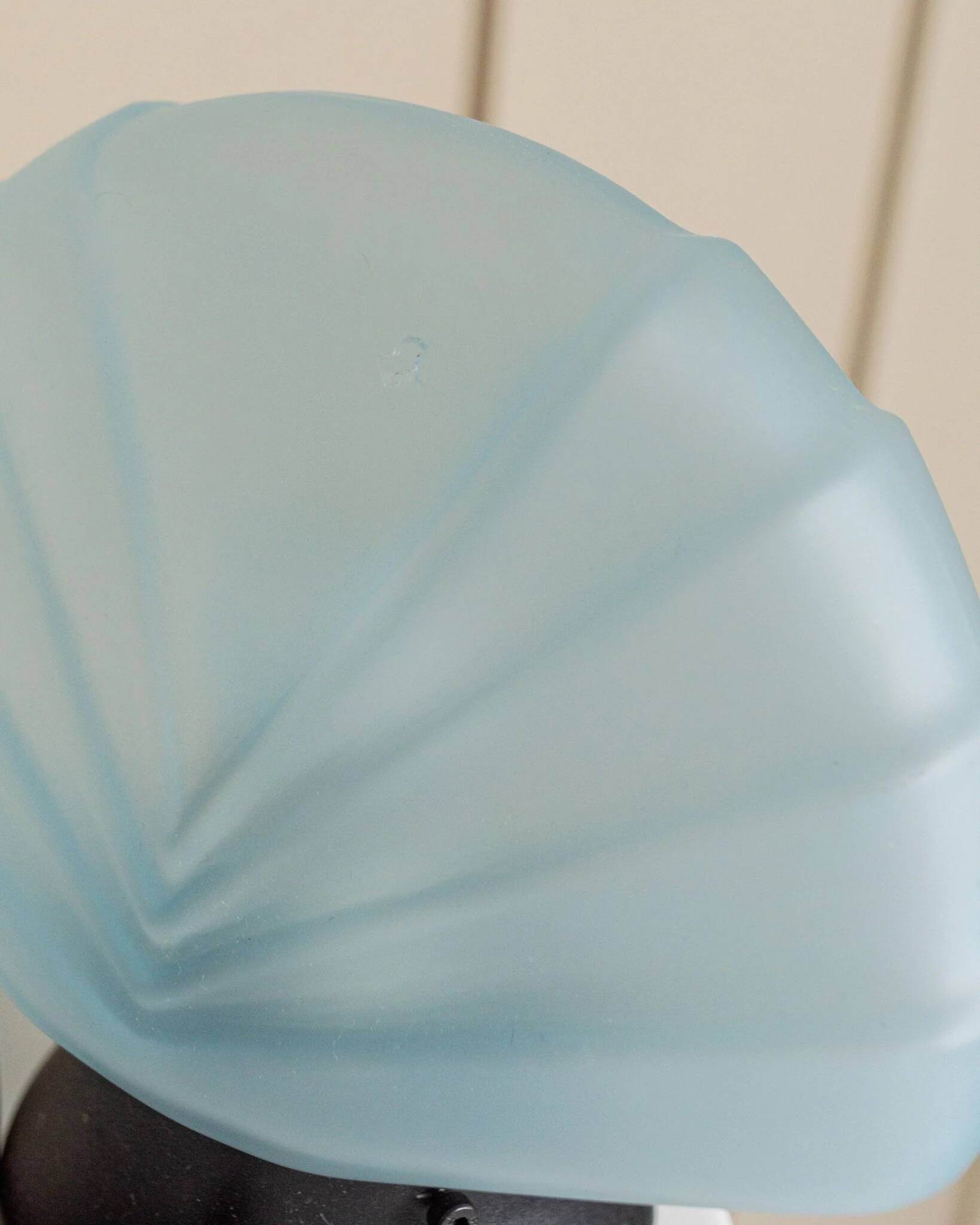 Set of 2 Murano glass shell lamps - light blue table lamp - vintage Space Age design Italy - 1980s