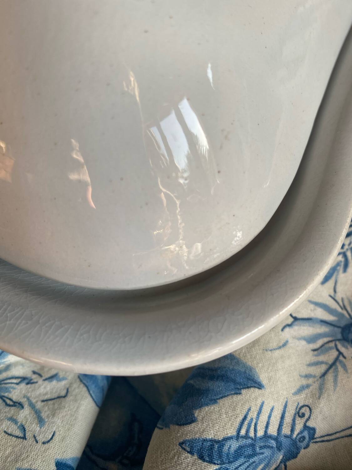 Large antique Villeroy and Boch porcelain dome dish