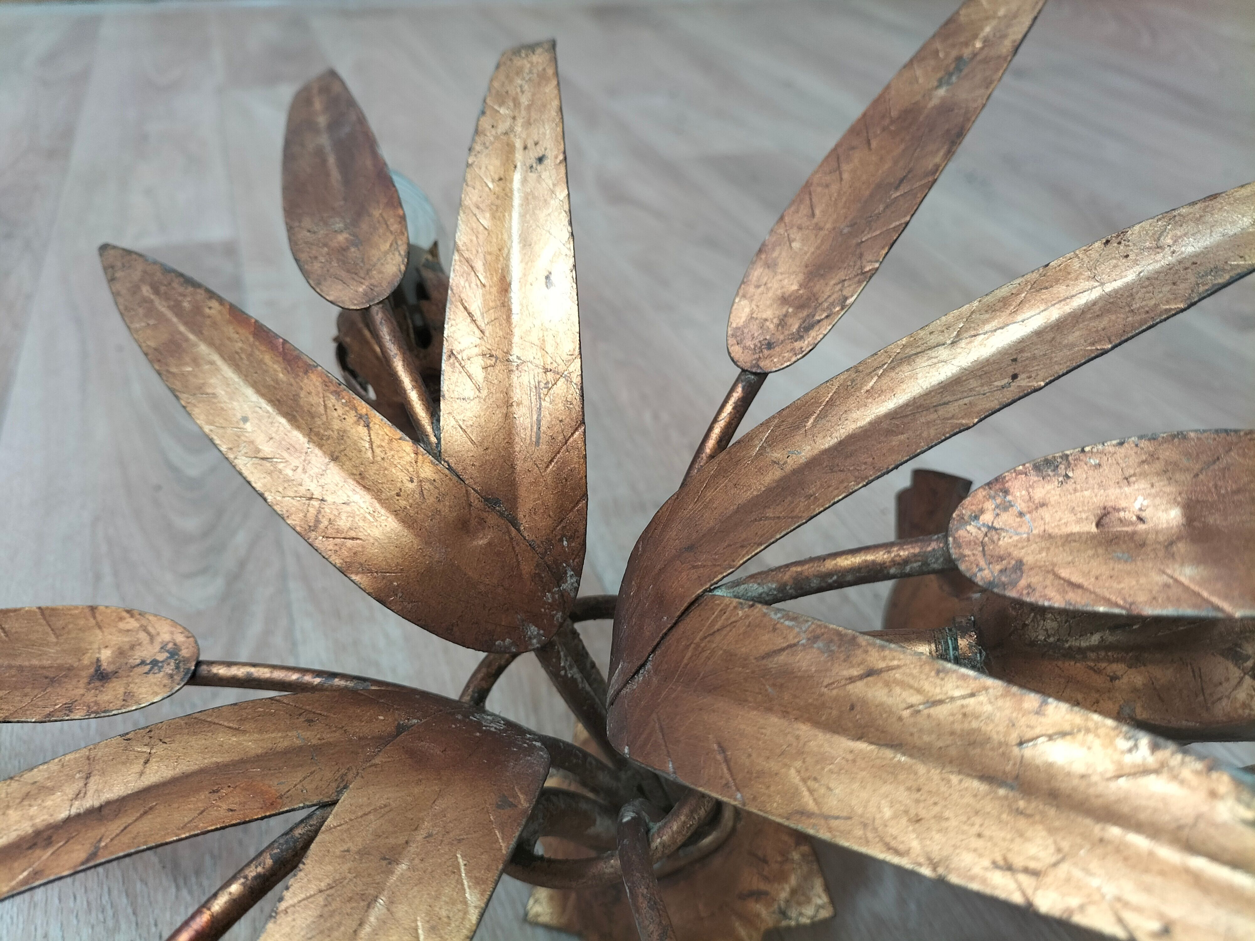 Golden leaf chandelier