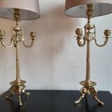 Paire de lampes ancienne bougeoir d'époque XIX ème Napoléon III