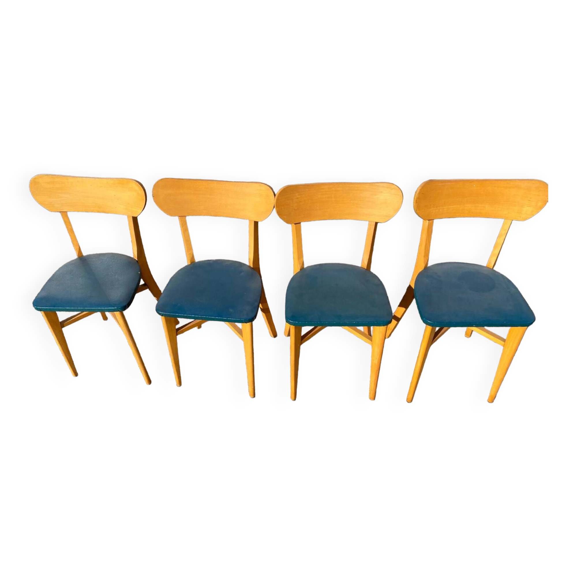 Set de 4 chaises de bistrot vertes
