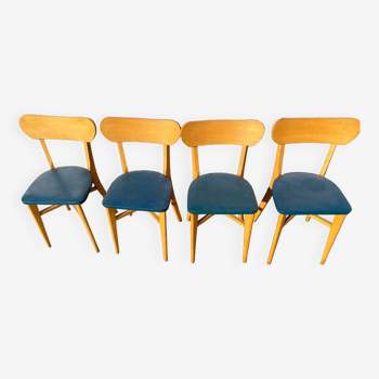 Set of 4 green bistro chairs