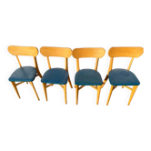 Set of 4 green bistro chairs
