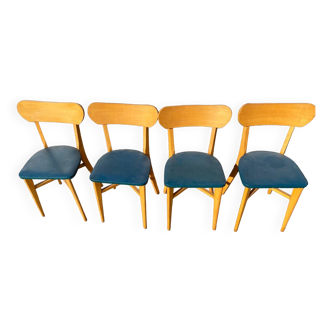 Set of 4 green bistro chairs