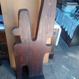 Totem Brutalist sculpture, solid wood on base