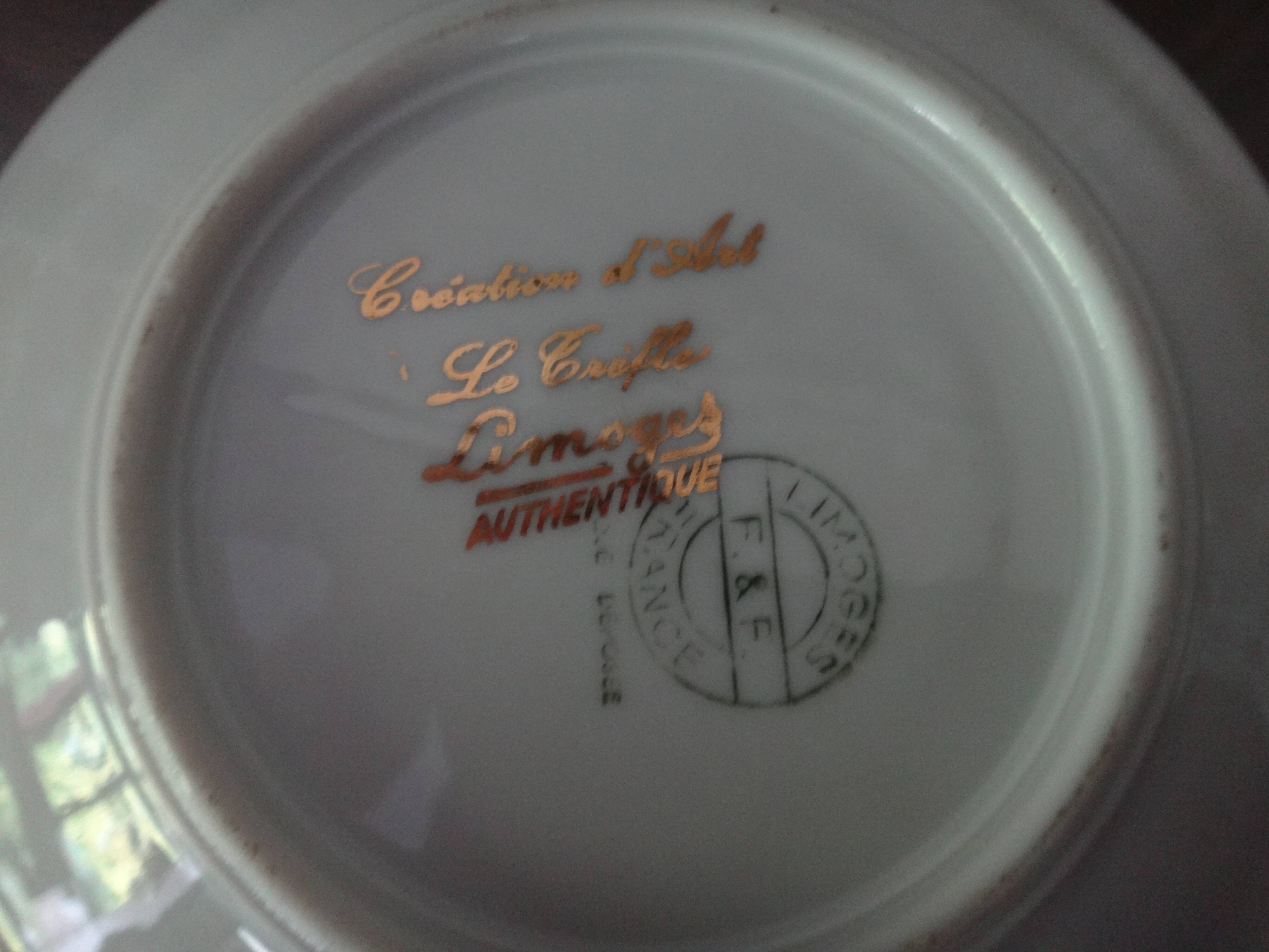 Limoges porcelain tripod cup