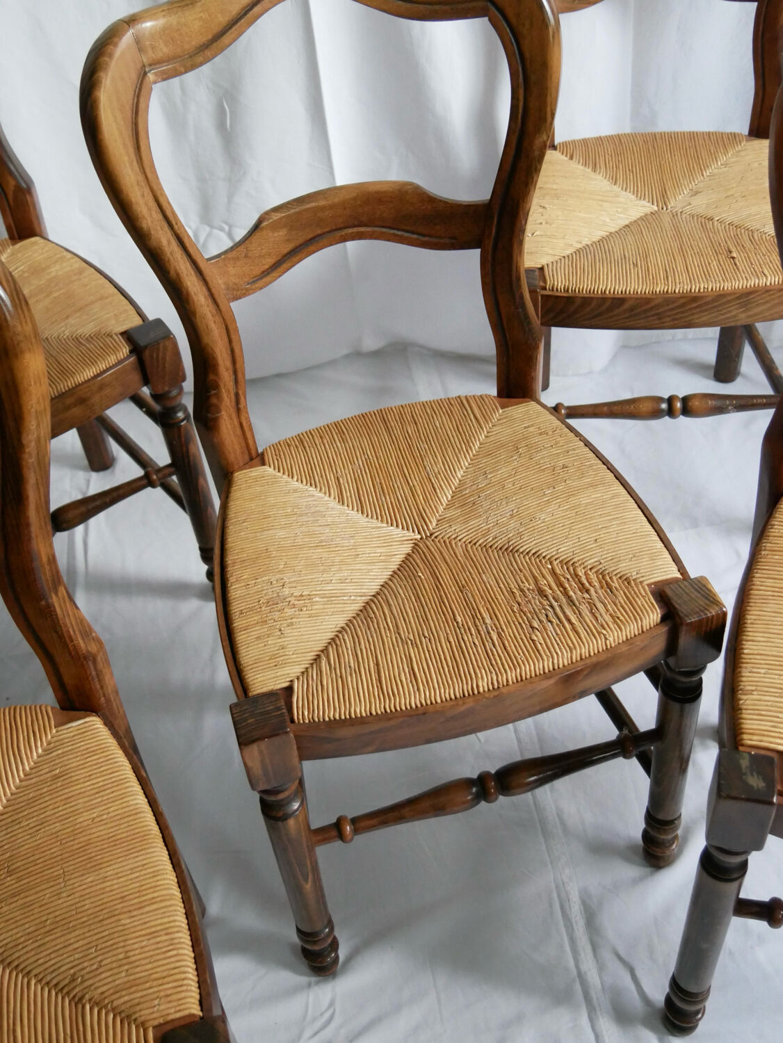 Lot de chaises empaillées Baumann