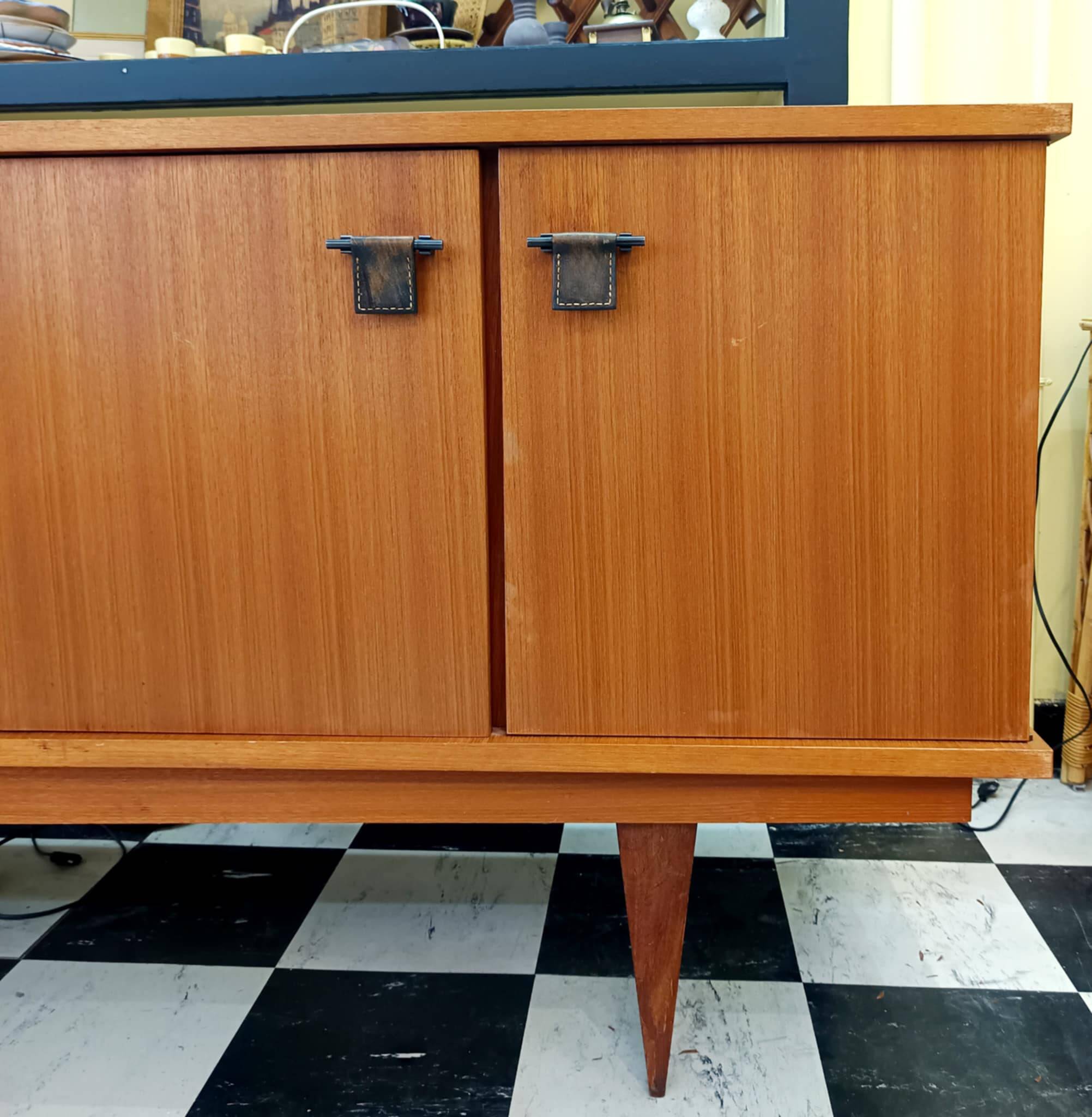 Teak and leather sideboard by Malora, 1955