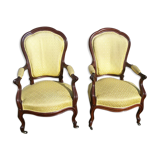 Paire de fauteuils acajou