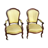 Paire de fauteuils acajou