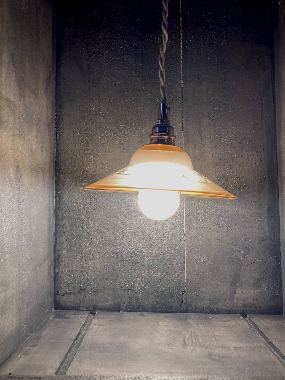 Pink glass walking lamp