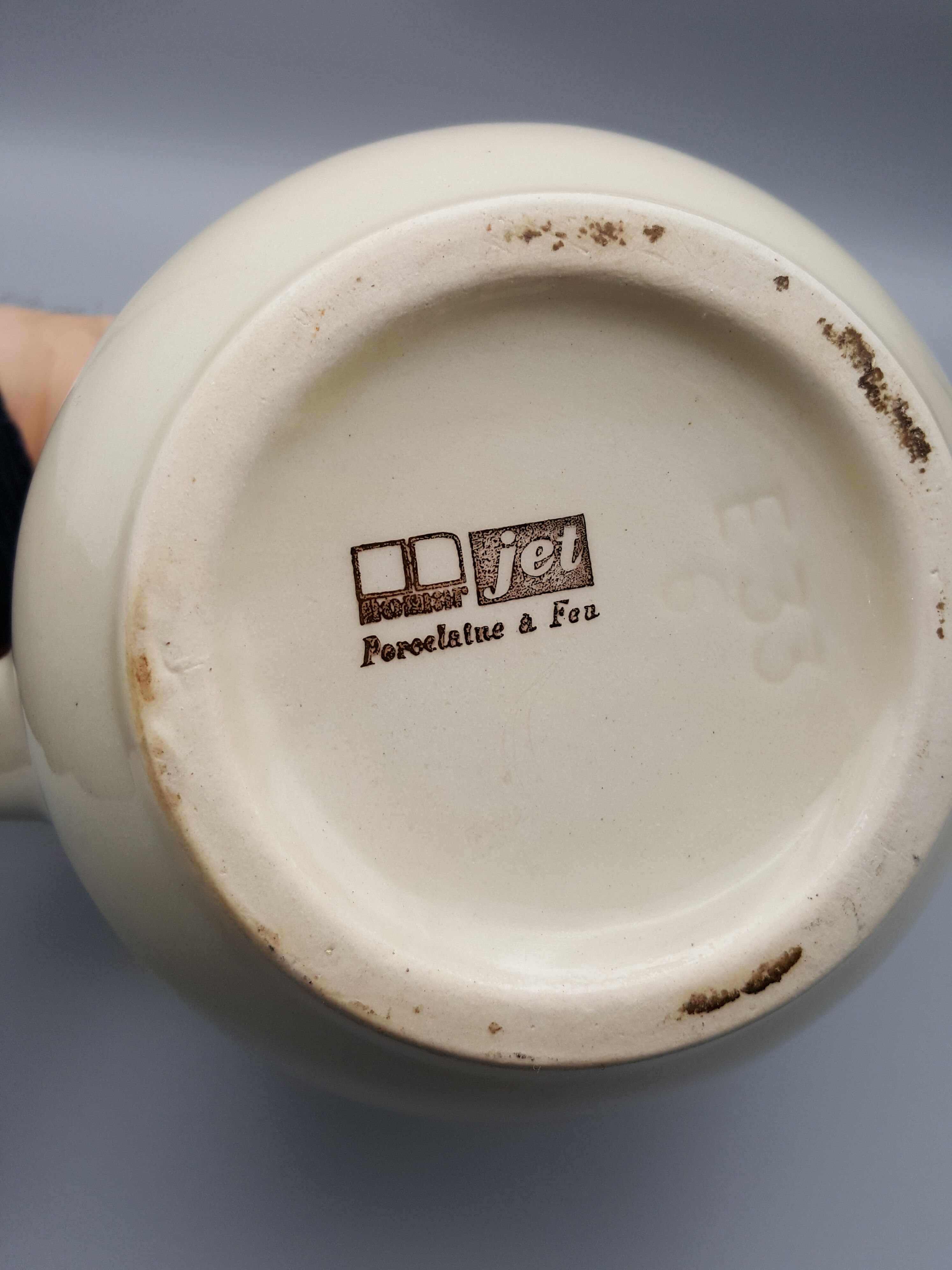 Coffee tea maker with 3 mugs cups Porcelain and fire Jet Nomar