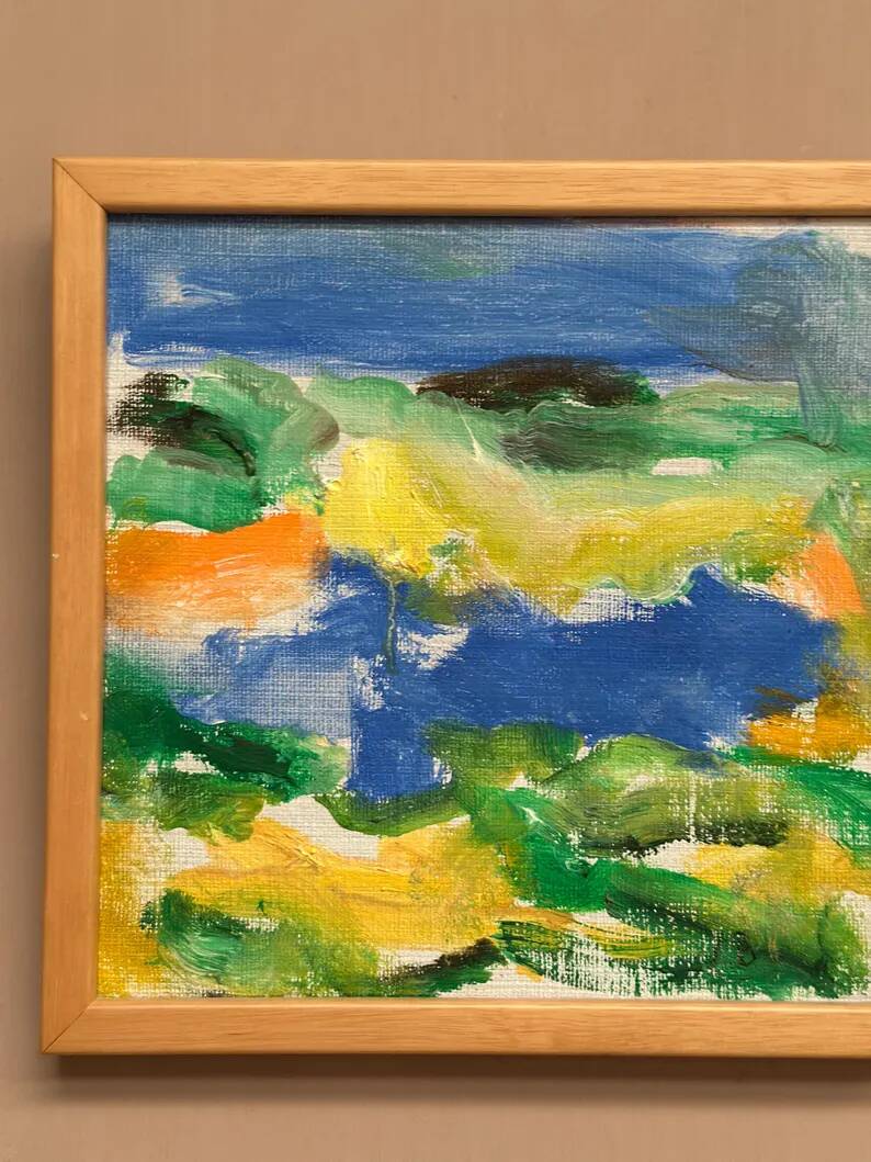 Huile sur toile originale suédoise – "Composition" par Inge Blomqvist