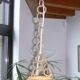 Scandinavian rope suspension, rattan and straw ball, 60's