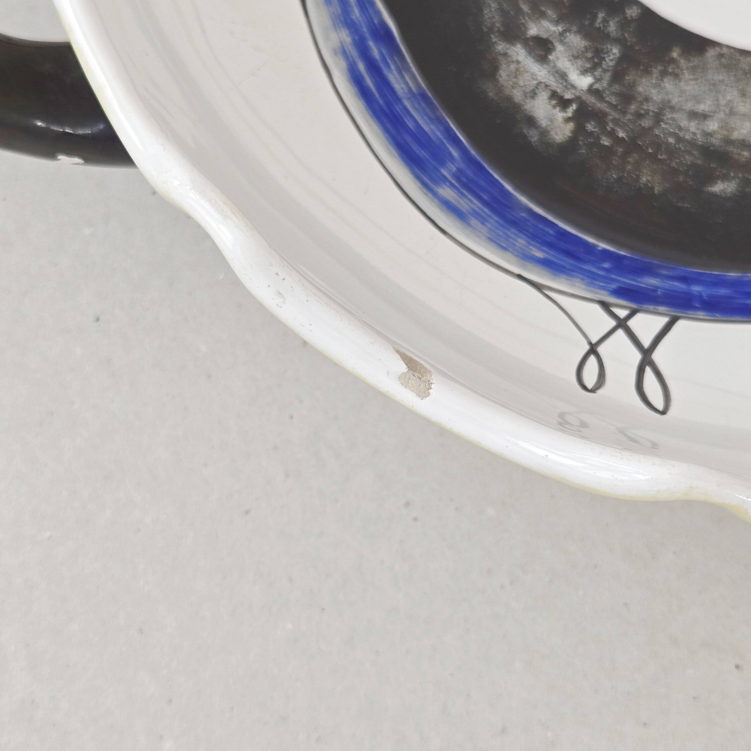 Vintage Saint-Clément flat bowl 1950