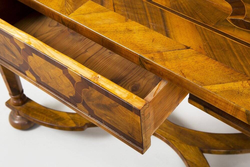 Baroque Table in Inlay & Walnut, Czech, 1770s