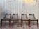 Set of 4 Empire gondola chairs in solid mahogany and velvet.