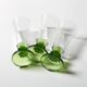 Set of 3 Vintage Green-Footed Glasses / Rare Liquor Flutes / Italy / 1960s