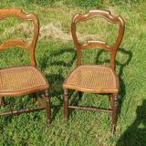 Pair of Louis Philippe cane chairs late 19th century