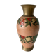 Large enamelled brass vase