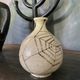 Vase ball ceramic vintage spider pattern signed mid century