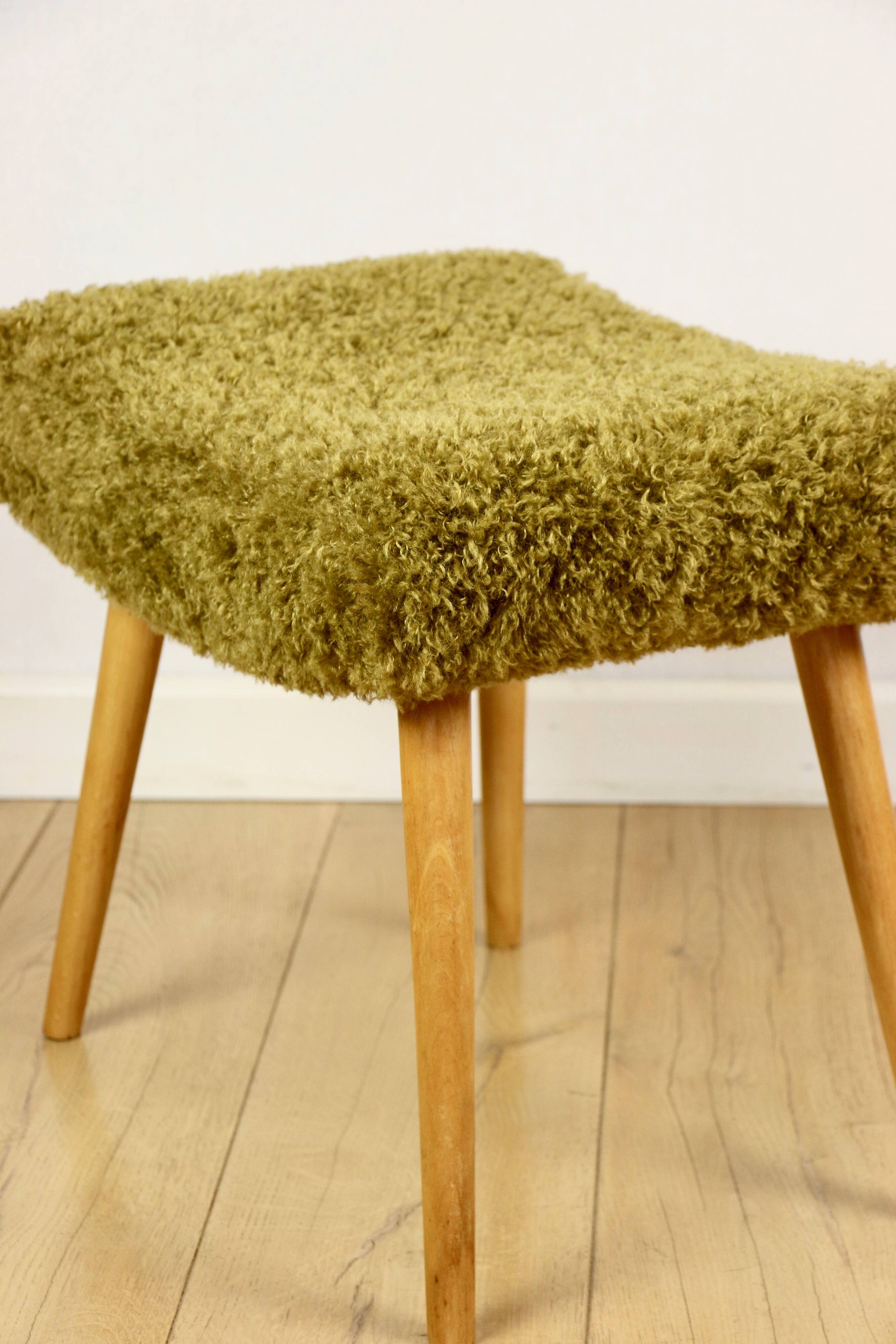 High stool seat khaki / olive / redhead - beech legs