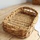 Vintage woven wicker cutlery basket