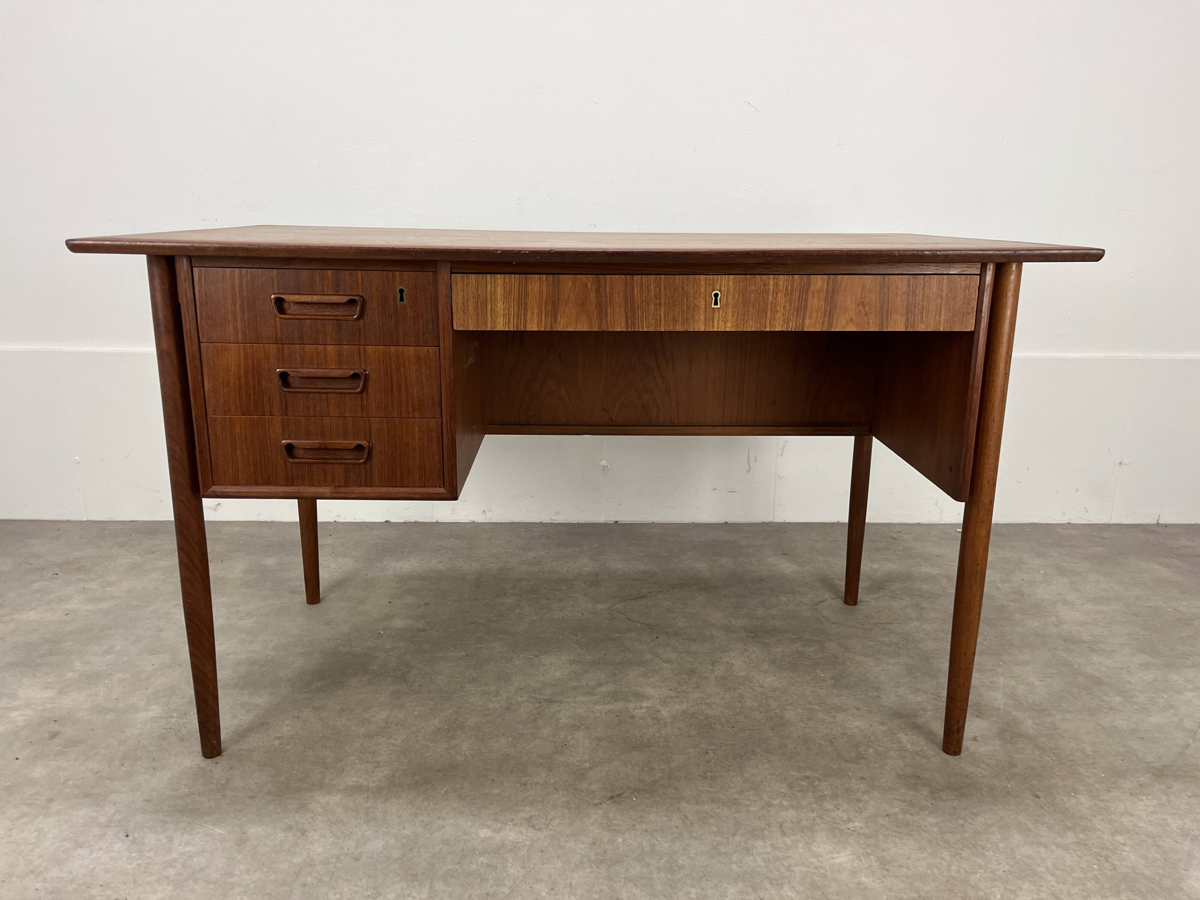 Scandinavian double-sided desk, teak, 1960s