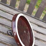 Cheese platter, flower pattern, signed Vallauris