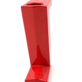 Space age red Z letter ceramic solifleur vase, Marcel Radureau France 1970