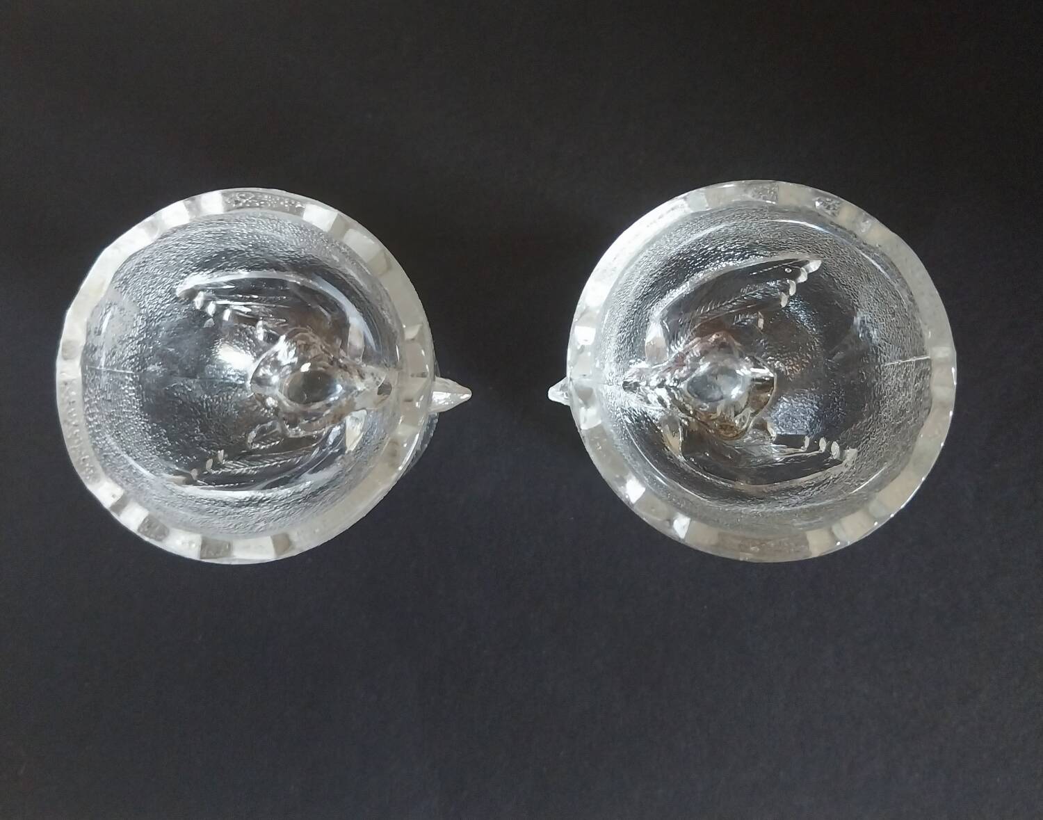 Antique Portieux glass egg cups