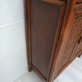 Bibliotheque buffet en bambou et rotin vintage