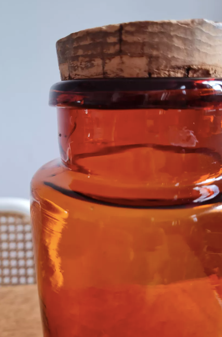 Amber apothecary bottle