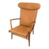 Armchair Model AP 15 Made In Oak With Orange Fabric By Hans J. Wegner For AP Chair From 1950s