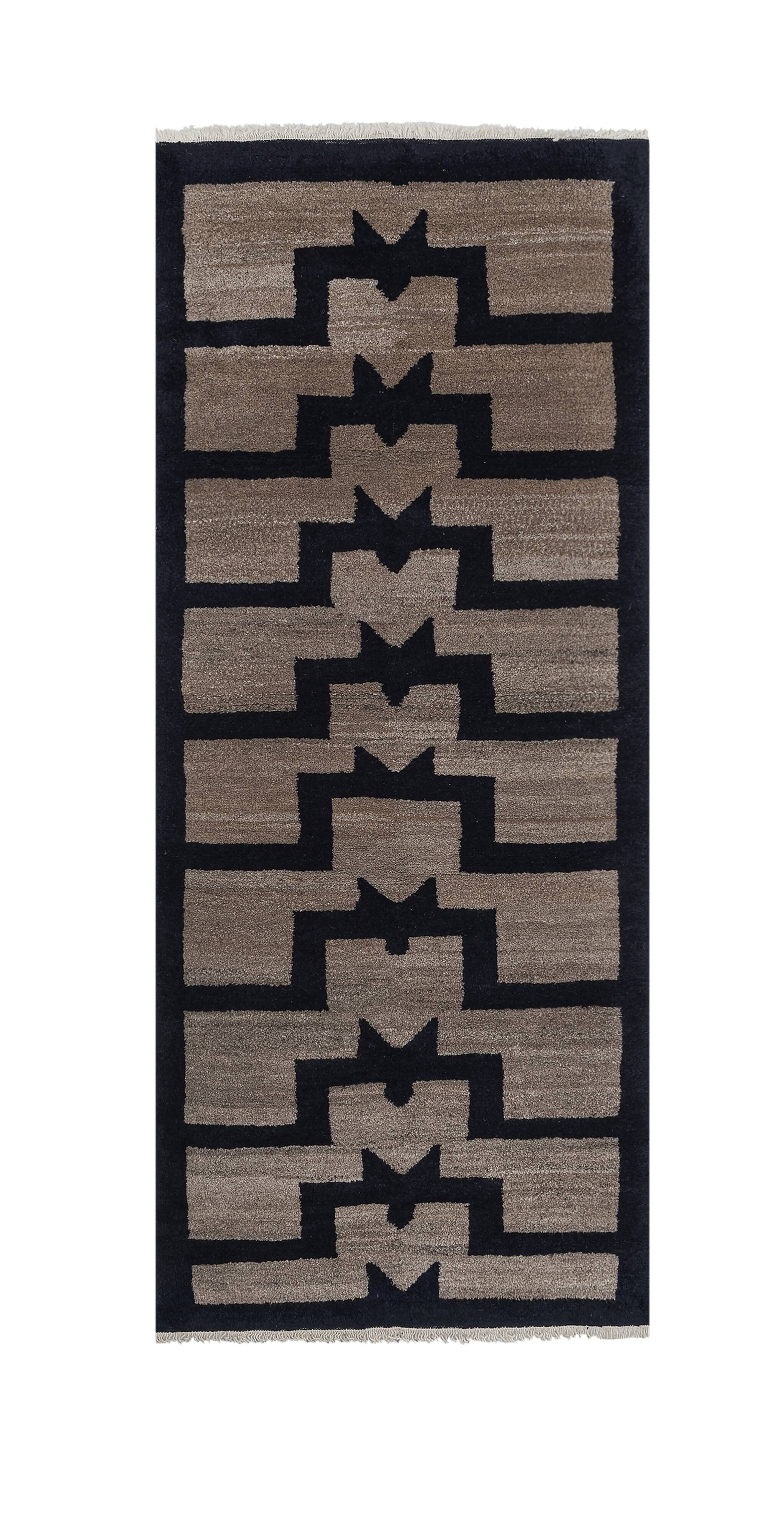 Vintage Turkish Oushak Rug Handwoven 86x211 cm