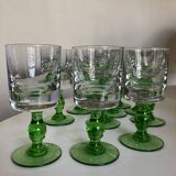 Set de 12 verres gobelets massifs à pied 1960