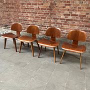 Set of 4 DCW chairs in walnut, Charles & Ray Eames, Herman Miller, 1950s