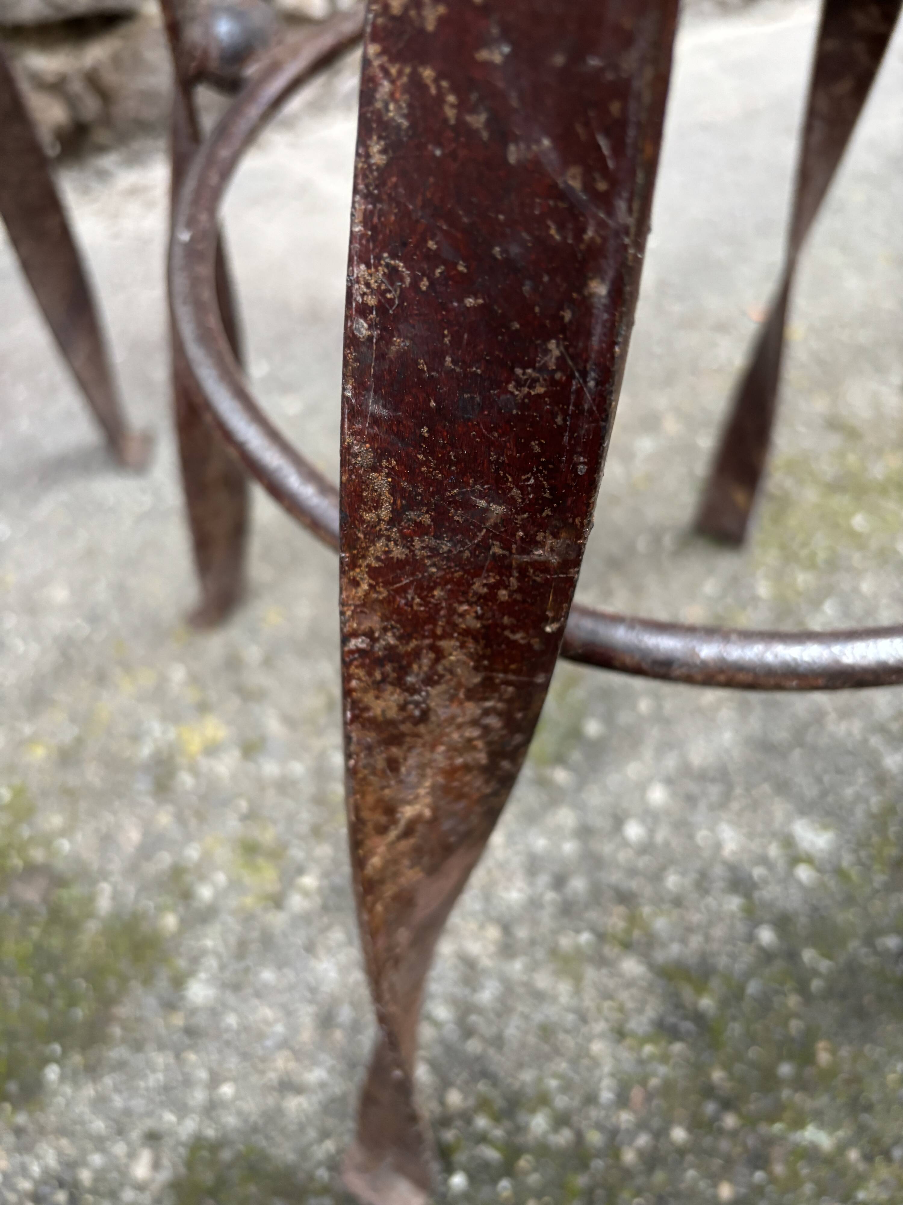 Set of 4 bar stools restaurant pub tavern metal 1970s