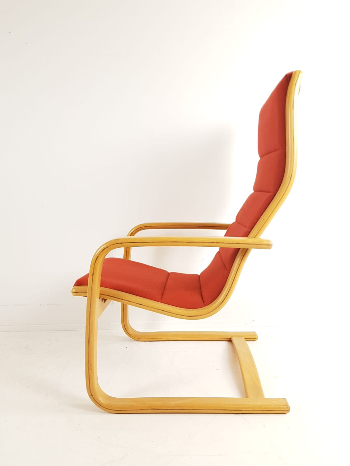 Yngve Ekström Scandinavian armchair orange terracotta wool