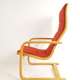 Yngve Ekström Scandinavian armchair orange terracotta wool