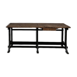 Old workbench with cast iron base, 1950s
