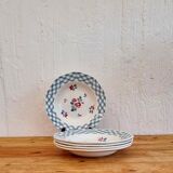 Lot de 5 assiettes creuses Digoin Sarreguemines modèle Bastia